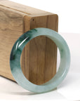 Baikalla High End Natural Forest Green Jadeite Jade Oval Bangle Bracelet (52.9 mm)