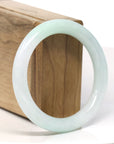 Natural Burmese Apple Green Jadeite Jade Traditional Full Round Bangle Bracelet (54.5 mm)
