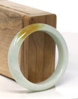 Baikalla Natural Yellow Jadeite Jade Oval Bangle Bracelet (53.6 mm)