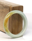 Baikalla Natural Yellow Jadeite Jade Oval Bangle Bracelet (53.2 mm)