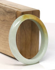 Baikalla Natural Yellow Jadeite Jade Oval Bangle Bracelet (53.2 mm)