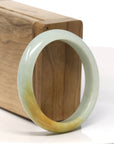 Baikalla Natural Yellow Jadeite Jade Oval Bangle Bracelet (53.2 mm)