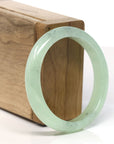 Baikalla Natural Icy Apple Green Jadeite Jade Oval Bangle Bracelet (54.1 mm)