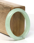 Baikalla Natural Icy Apple Green Jadeite Jade Oval Bangle Bracelet (54.1 mm)