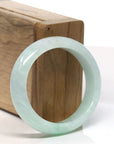 Baikalla Natural Green Jadeite Jade Oval Bangle Bracelet (53.7 mm)