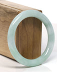 Natural Burmese Light Apple Green Jadeite Jade Bangle Bracelet (54.8 mm)