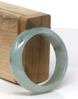 Genuine Burmese Blue-green Jadeite Jade Oval Bangle (54 mm)