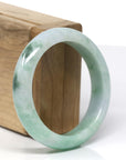 Baikalla Green W/ Dark Green Patch Jadeite Jade Bangle ( 54.53 mm )