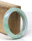 Baikalla Green W/ Dark Green Patch Jadeite Jade Bangle ( 54.53 mm )
