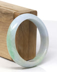 Baikalla Classic Lavender& Yellow- Green Natural Burmese Jadeite Jade Bangle (54.91 mm )