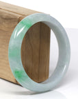 Baikalla Natural Rich Green & Lavender Jadeite Jade Bangle Bracelet (58.66mm)