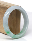 Baikalla Natural Rich Green & Lavender Jadeite Jade Bangle Bracelet (58.66mm)