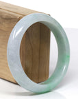 Baikalla Natural Apple-Green & Light Lavender Jadeite Jade Bangle Bracelet (59.04mm)