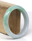 Baikalla Natural Apple-Green & Light Lavender Jadeite Jade Bangle Bracelet (59.04mm)