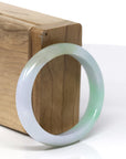 Baikalla Natural Multi-Color "Fu Lu Shou" Jadeite Jade Oval Bangle Bracelet (54.2mm)
