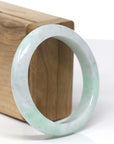 Baikalla Natural Green Jadeite Jade "Half Round" Bangle (56.14mm)