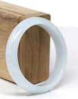 Baikalla Natural Light Blue-Green Jadeite Jade "Half Round" Bangle Bracelet (57.28mm)
