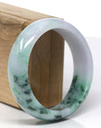 Baikalla Natural Light Lavender & Forest Green Jadeite Jade Bangle (58.5mm)