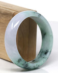 Baikalla Natural Light Lavender & Forest Green Jadeite Jade Bangle (58.5mm)