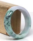 Baikalla Natural Light Lavender & Forest Green Jadeite Jade Bangle (58.5mm)