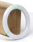Baikalla Natural Light Lavender & Green Jadeite Jade "Traditional Round" Bangle Bracelet (57mm)