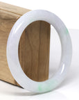 Baikalla Natural Light Lavender & Green Jadeite Jade "Traditional Round" Bangle Bracelet (57mm)