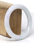 Baikalla Natural Light Lavender & Green Jadeite Jade "Traditional Round" Bangle Bracelet (57mm)