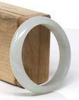 Baikalla Natural Icy Light Green Jadeite Jade Bangle Bracelet (56.56mm)
