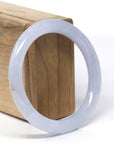 Baikalla Natural Icy Light Lavender Jadeite Jade "Traditional Round" Bangle Bracelet (56.4mm)