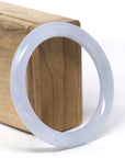 Baikalla Natural Icy Light Lavender Jadeite Jade "Traditional Round" Bangle Bracelet (56.4mm)
