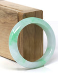 High-End Icy Vibrant Apple-Green Jadeite Jade Oval Bangle (55.1mm)