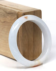 Baikalla Natural Light Blue-Green & Sajin (Golden Dust) Jadeite Jade "Half Round" Bangle Bracelet (52.5mm)