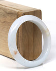 Baikalla Natural Light Blue-Green & Sajin (Golden Dust) Jadeite Jade "Half Round" Bangle Bracelet (52.5mm)