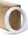 Baikalla Natural Light Lavender-Green & Sajin (Golden Dust) Jadeite Jade "Half Round" Bangle Bracelet (53.6mm)