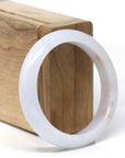 Baikalla Natural Light Lavender-Green & Sajin (Golden Dust) Jadeite Jade "Half Round" Bangle Bracelet (53.6mm)
