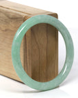 Baikalla Natural Forest Green Jadeite Jade "Petite Traditional Round" Bangle Bracelet (55.6mm)