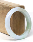 Baikalla Natural Multi-Color "Fu Lu Shou" Jadeite Jade "Half Round" Bangle Bracelet (53.7mm)