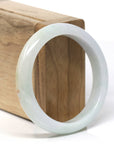 Baikalla Natural Light Green & Sajin (Golden Dust) Jadeite Jade "Half Round" Bangle Bracelet (55.7mm)