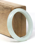 Baikalla Natural Icy Light Green Jadeite Jade Oval Bangle (54.9mm)