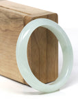 Baikalla Natural Icy Light Green Jadeite Jade Oval Bangle (54.9mm)