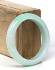 Baikalla Natural Apple-Green Jadeite Jade "Half Round" Bangle Bracelet (53mm)