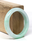 Baikalla Natural Apple-Green Jadeite Jade "Half Round" Bangle Bracelet (53mm)