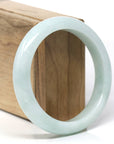 Baikalla Natural Light Green Jadeite Jade "Half Round" Bangle Bracelet (58.4mm)