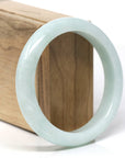 Baikalla Natural Light Green Jadeite Jade "Half Round" Bangle Bracelet (58.4mm)