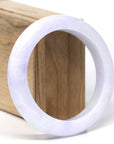 Baikalla Natural Lavender Jadeite Jade "Half Round" Bangle Bracelet (57.4mm)
