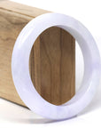 Baikalla Natural Lavender Jadeite Jade "Half Round" Bangle Bracelet (57.4mm)