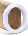 Baikalla Natural Lavender Jadeite Jade "Half Round" Bangle Bracelet (57.4mm)