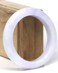 Baikalla Natural Lavender Jadeite Jade "Half Round" Bangle Bracelet (57.4mm)