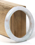 Baikalla Natural Light Lavender Green & Sajin (Golden Dust) Jadeite Jade "Half Round" Bangle Bracelet (56.7mm)