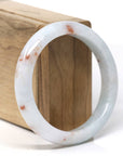 Baikalla Natural Light Lavender Green & Sajin (Golden Dust) Jadeite Jade "Half Round" Bangle Bracelet (56.7mm)
